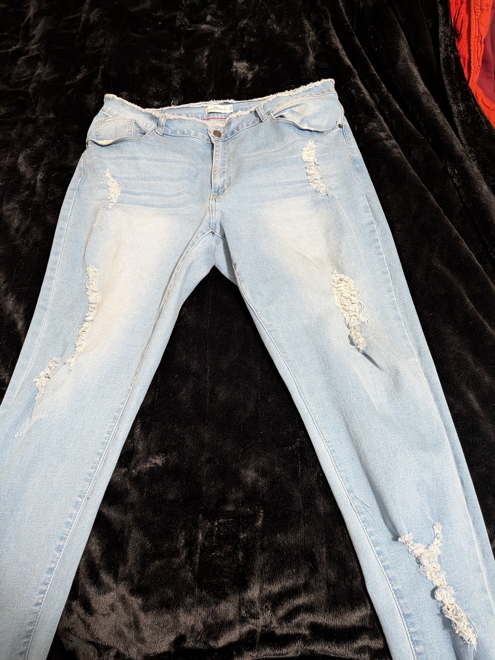Distressed Light Blue Ankle Jeans for Women